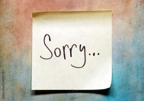 sorry note photo