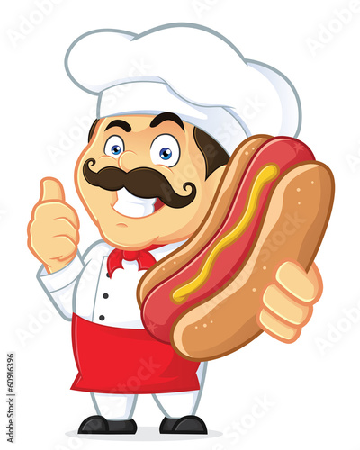 Chef Holding Hot Dog