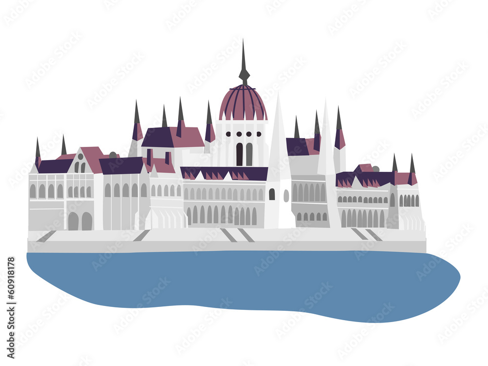 Budapest Parliament vector illustration