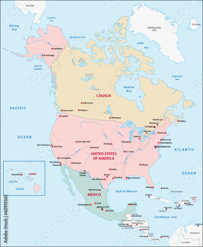 Nordamerika Karte