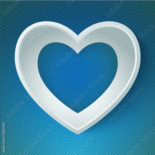 vector heart happy Valentine day love paper 3D frame