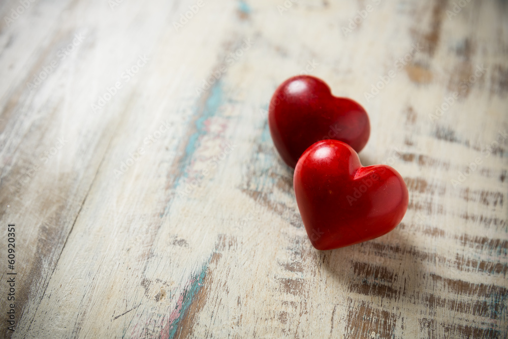 two red stone heart