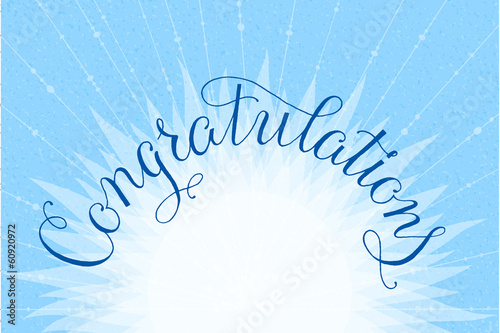 Congratulations lettering illustration hand written design on a