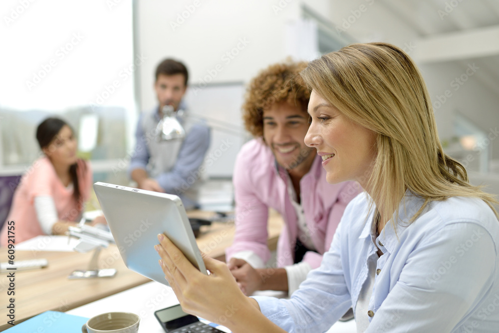 Marketing people working on project Marketing people working on project
