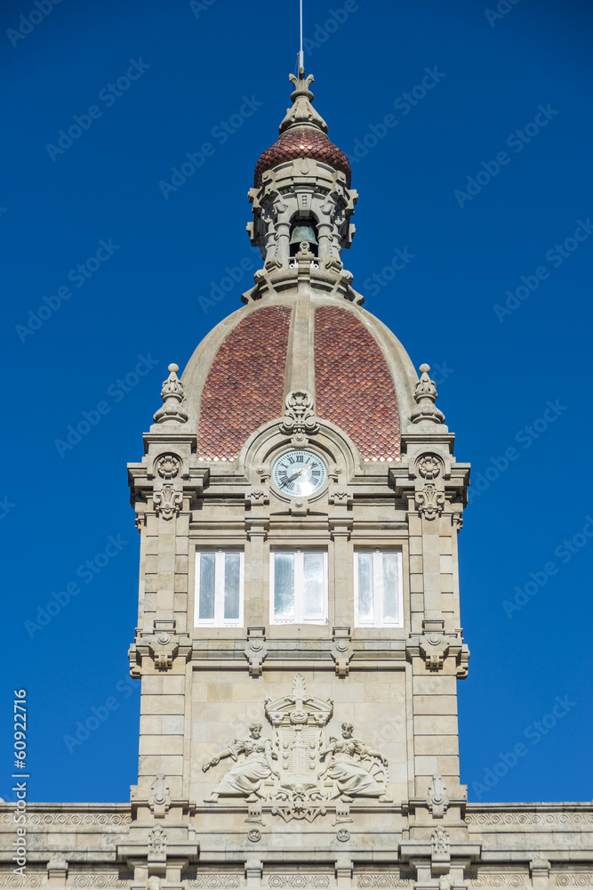 A Coruna Town Hall on Maria Pita Square in Galicia, Spain.