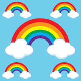 Cartoon Rainbows & Clouds Set