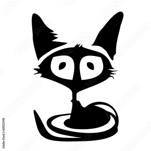Cats sitting - kitty tatoo, black, icon, symbol, siluet