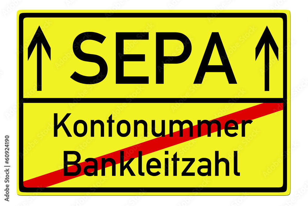 Obraz premium Schild - SEPA / Kontonummer
