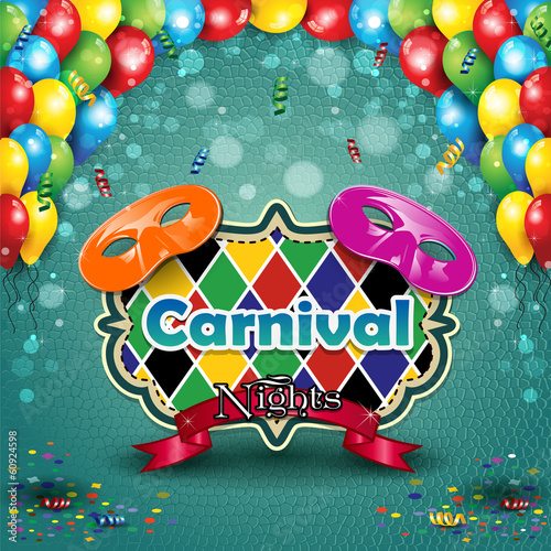 Carnival masks and harlequin decor