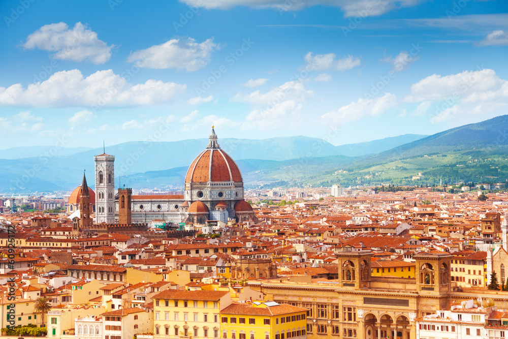 Fototapeta premium Panorama Florencji i Matki Boskiej