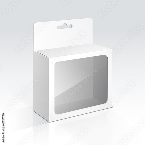 Vector Hanging Blank Box with Transparent Window