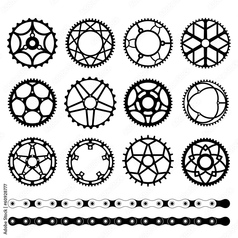 Naklejka premium Set of chainrings
