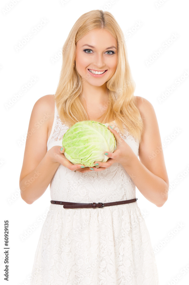 Woman with vegetable