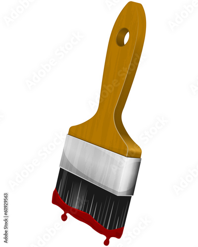 Paint brush on a white background