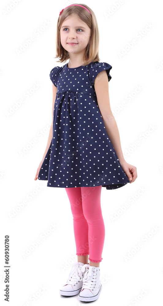 Beautiful little girl isolated on white Beautiful little girl isolated on white