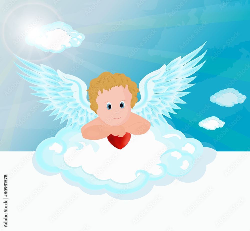 Funny little cupid aiming at someone. Funny little cupid aiming at someone.