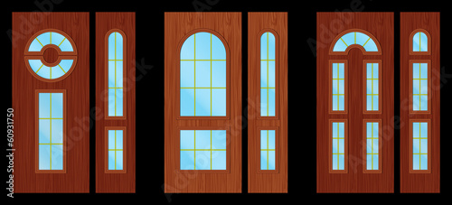 Modern wooden doors black
