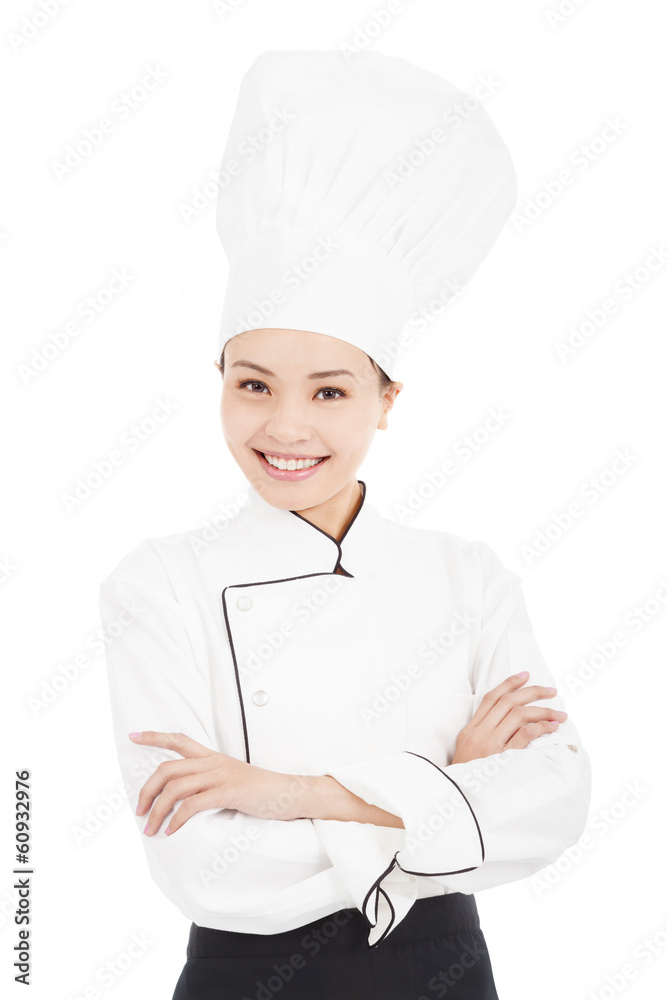 asian young pretty woman chef standing in studio asian young pretty woman chef standing in studio
