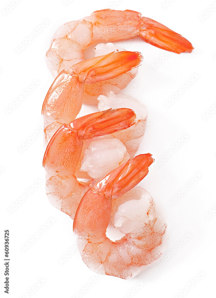 tail of shrimp on the white tail of shrimp on the white