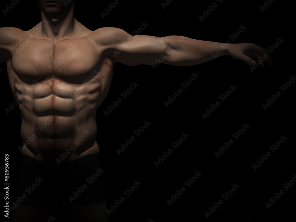 Conceptual man muscles background