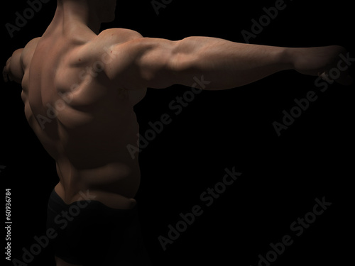 Conceptual man muscles background
