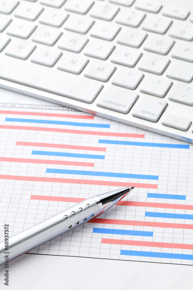 Project plan gantt charts with computer keyboard Project plan gantt charts with computer keyboard