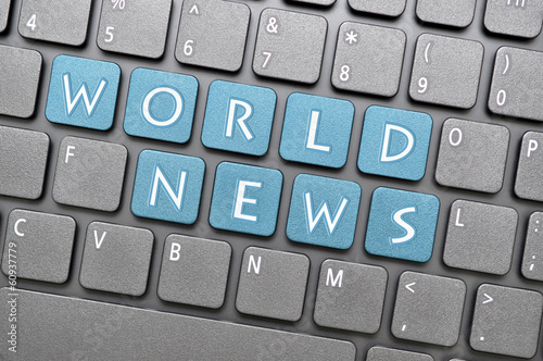 World news on keyboard