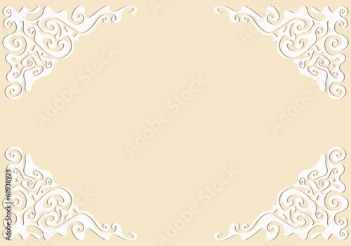 Background with carved corners delicate pale color.