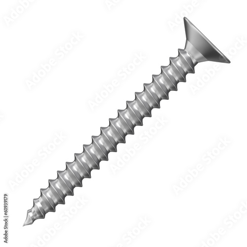 Screw on a white background