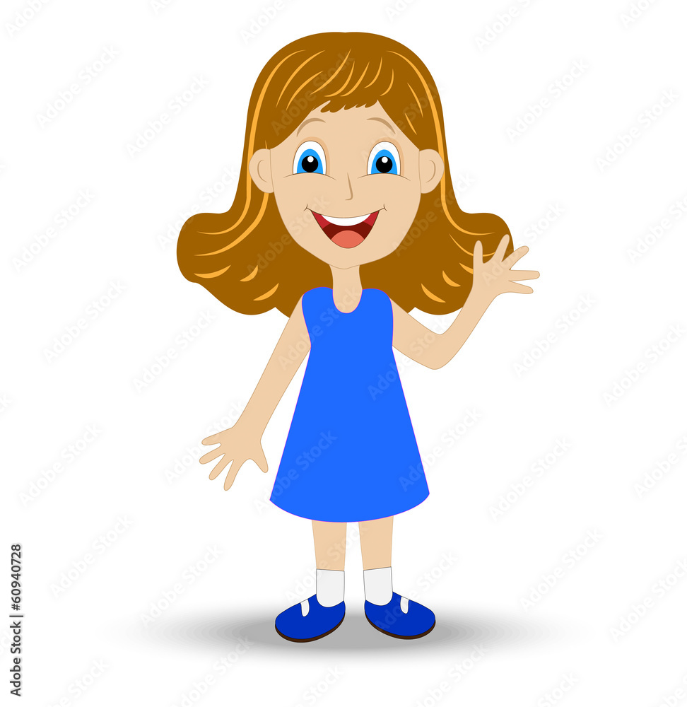 merry little girl on white background merry little girl on white background