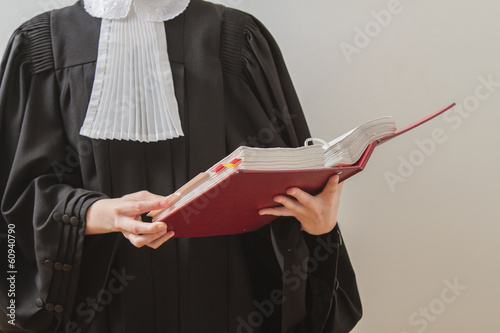 Lawyer reading photo