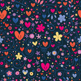 cute hearts & flowers floral pattern
