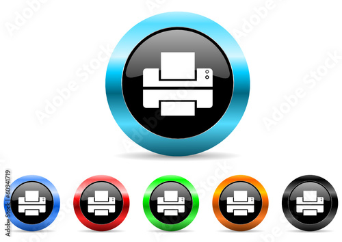 printer icon vector set