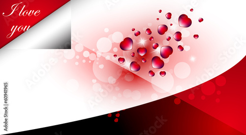 Valentines day background with red hearts