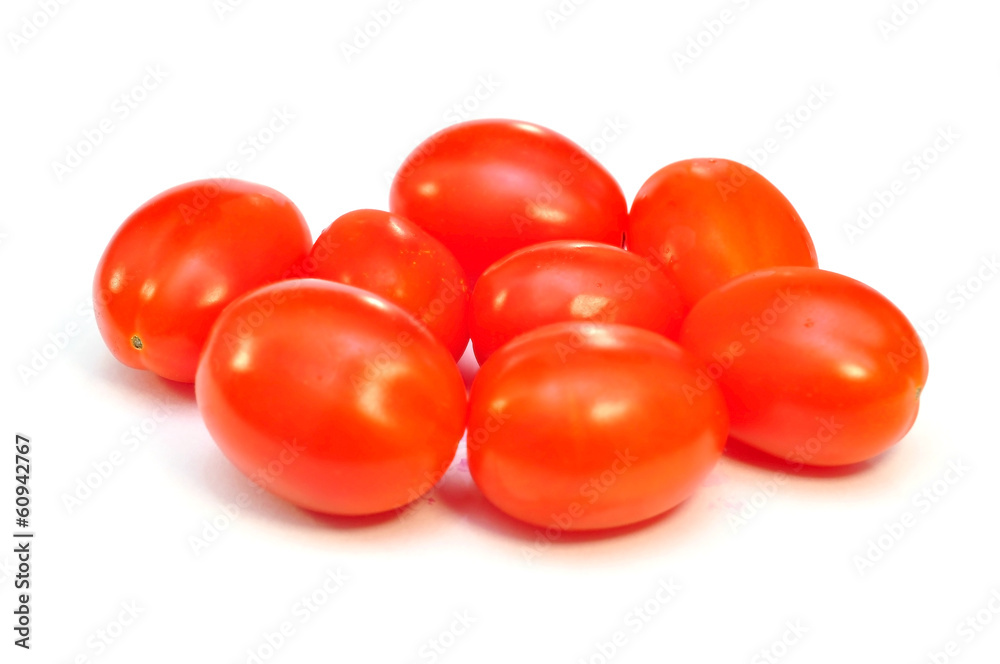 cherry tomatoes on white background