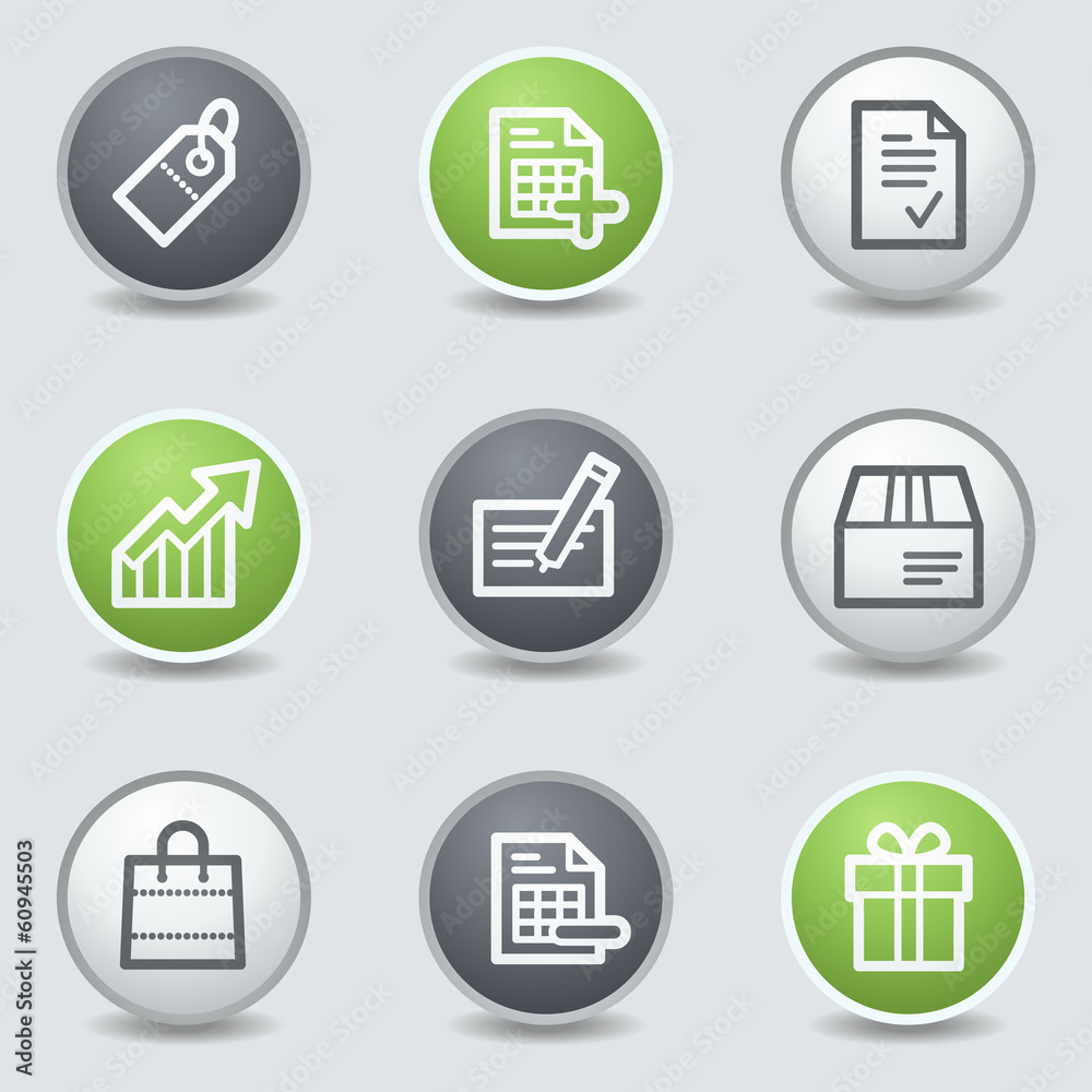 Shopping web icons set 1, circle buttons Shopping web icons set 1, circle buttons