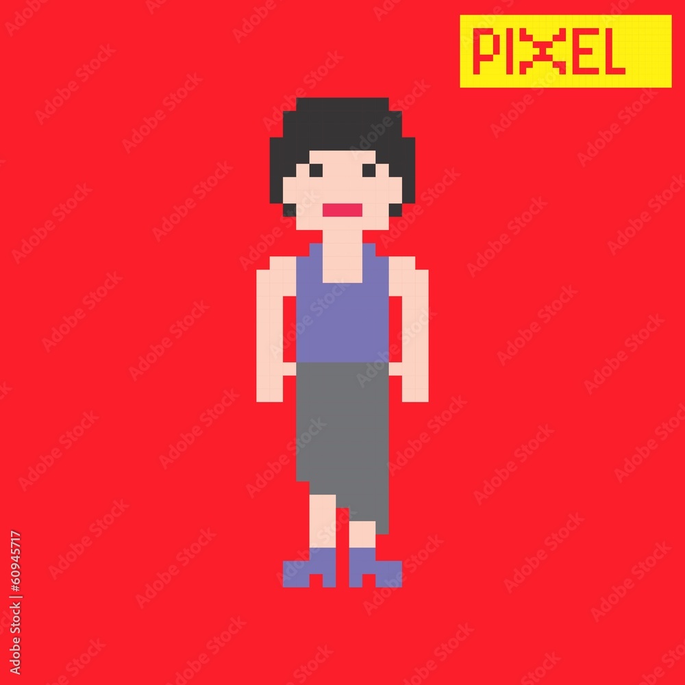 pixel cartoon character