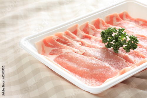 Japanese food ingredient, freshness sliced pork