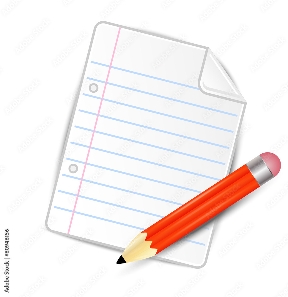 sheet of paper and pencil, background for a design sheet of paper and pencil, background for a design
