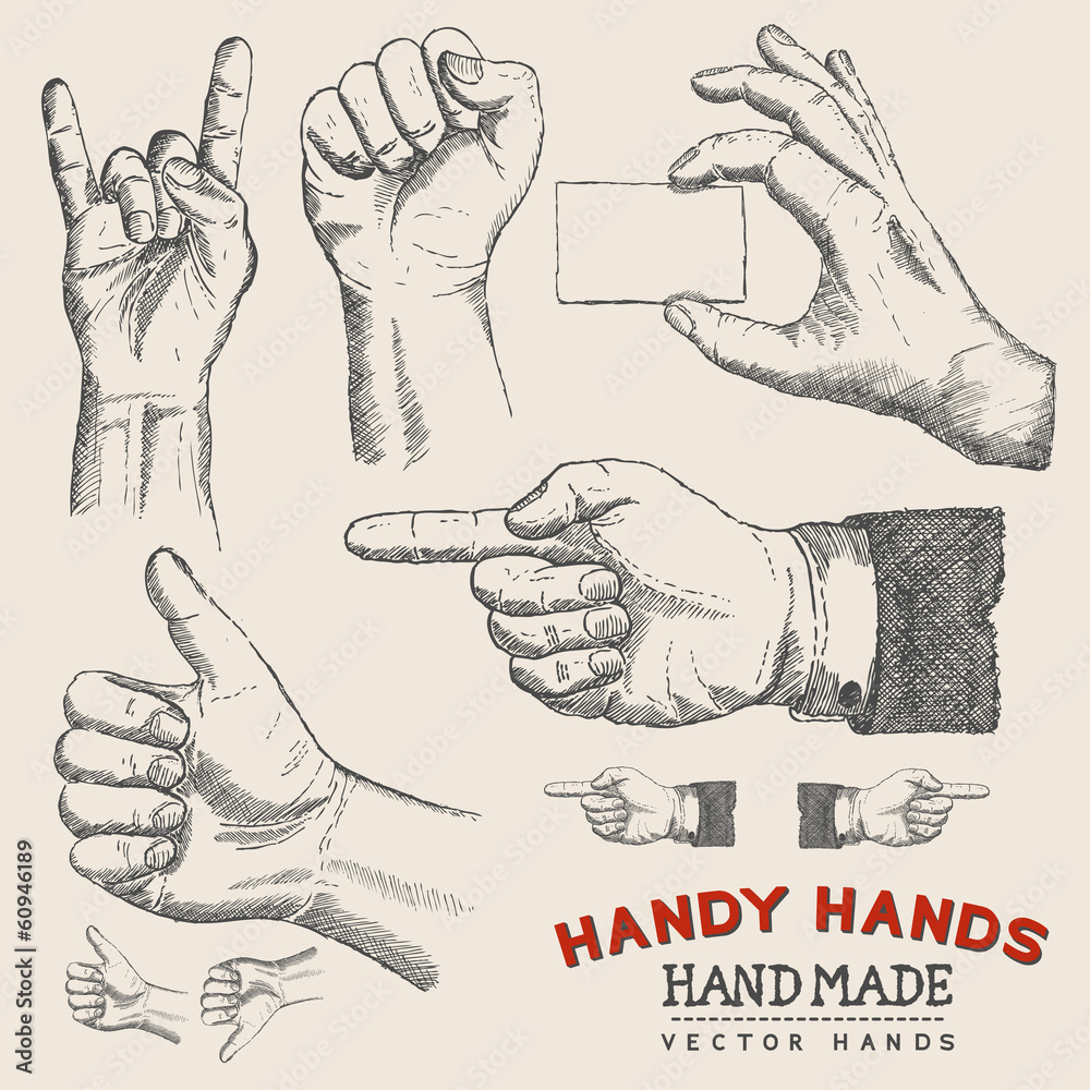 Handy Hands Vector Hands Set Stock Vector Adobe Stock