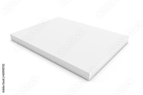 Flat big white box on white background photo
