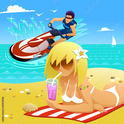 Relaxing on the beach
