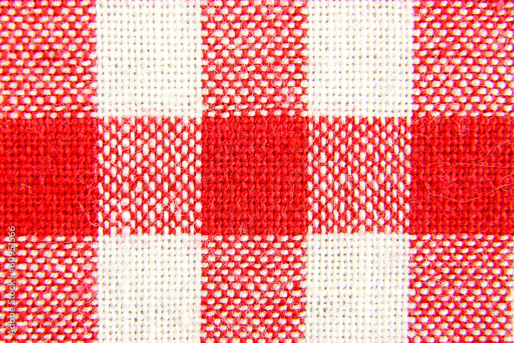 Textile texture in red and white cell