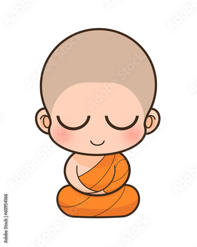 Buddhist Monk cartoon, illustration