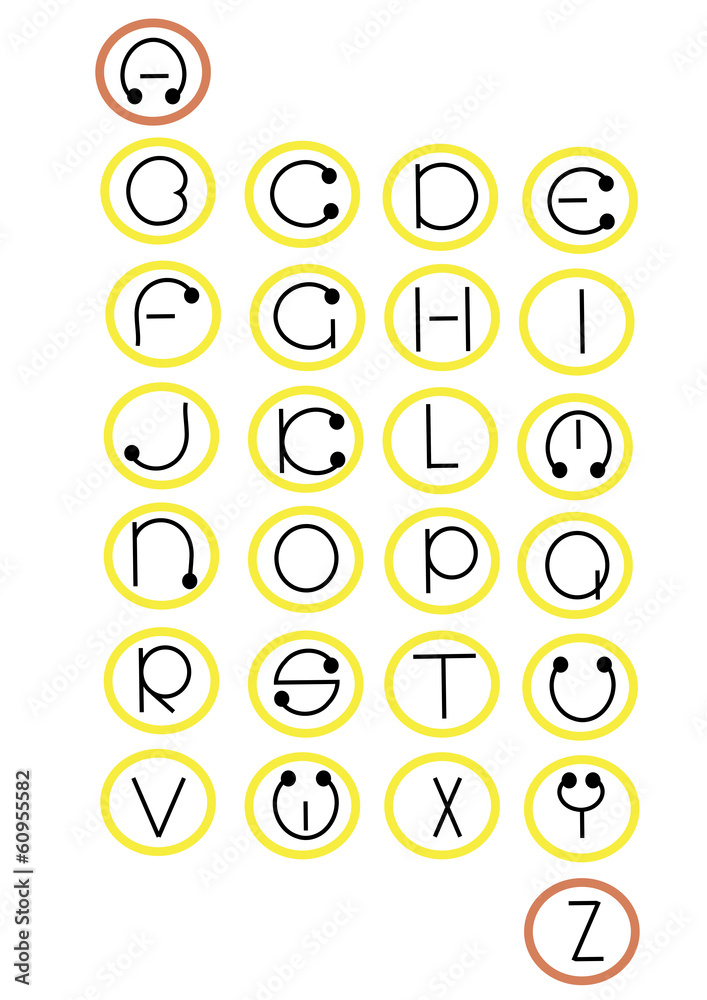 Full alphabet in wheels - vector. Full alphabet in wheels - vector.