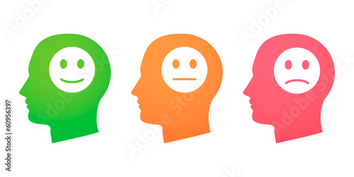 Heads with survey icons