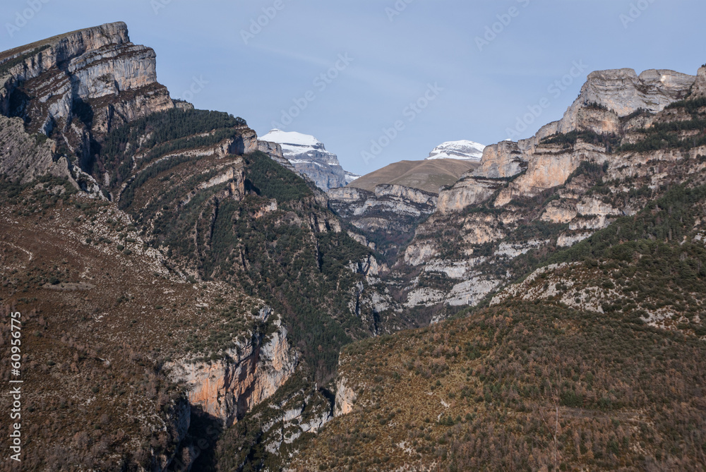 pinnacles in Anisclo Valley, Ordesa National Park, Pyrenees, Hue