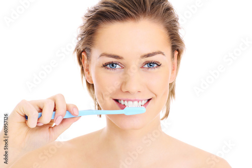 Valokuva Brushing teeth