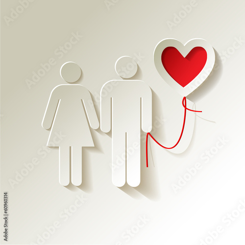 Valentinstag Papier Pärchen mit Herz