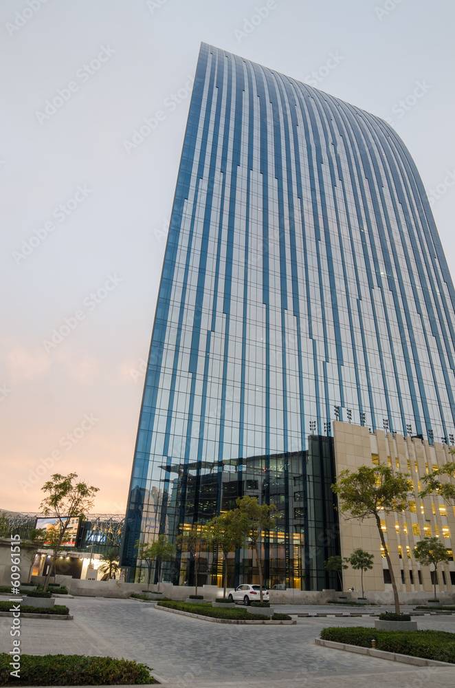 Downtown of Dubai (United Arab Emirates) in the sunset